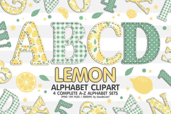 Download Lemon Alphabet Letters Sublimation PNG - Alphabet Collection