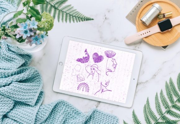 Download 15 Boho Line Art Stamps Procreate V 34 - Boho Collection