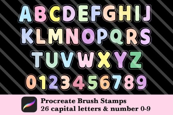 Download Alphabet &amp; Number Brush Stamp Procreate - Alphabet Collection