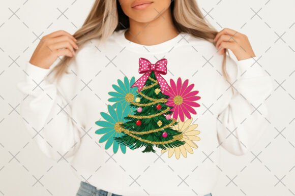 Download Colorful Boho Glitter Christmas Tree Png - Boho Collection