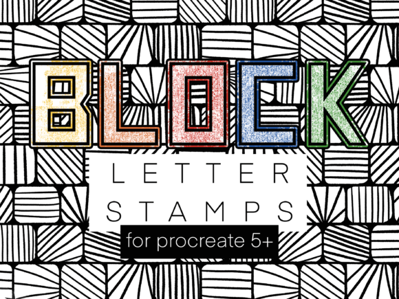 Download Block Letter Stamps for Procreate - Premium Resources