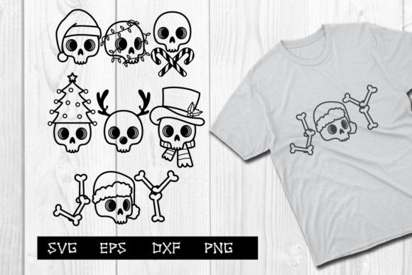 Download Christmas Skull Svg, Skeleton Hand Drawn - Hand drawn Collection