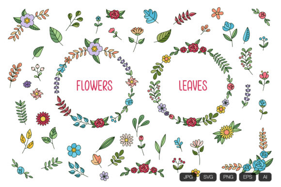 Download Flower &amp; Leaf Hand Drawn - Hand drawn Collection