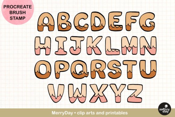 Download Procreate Brush Stamp of 26 Alphabet - Alphabet Collection
