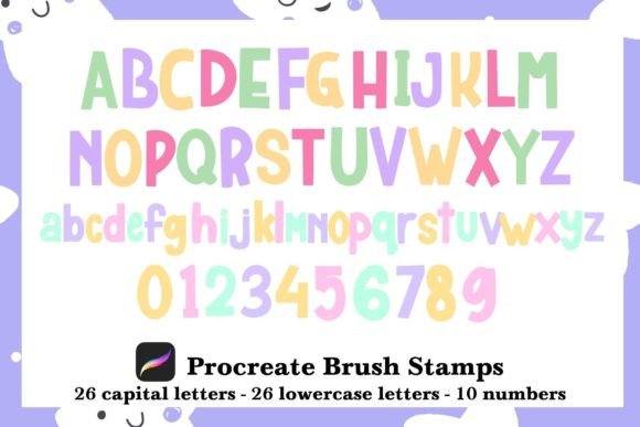 Download Alphabet &amp; Number Brush Stamp Procreate - Alphabet Collection