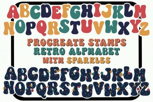 Download Procreate Retro Alphabet Letter Stamps - Alphabet Collection