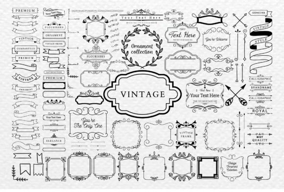 Download Hand Drawn Frames, Banners &amp; Ribbons - Hand drawn Collection